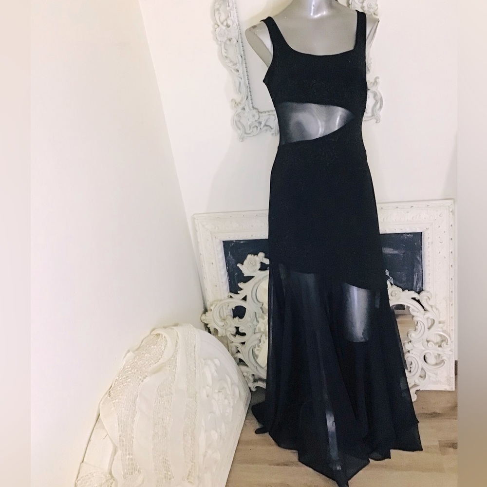 Bari Jay Evening Semi-sheer Dress